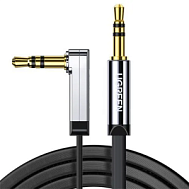 Кабель UGREEN AV119 (10729) 5м черный 3.5mm Male to 3.5mm Male Straigth to angle flat Cable