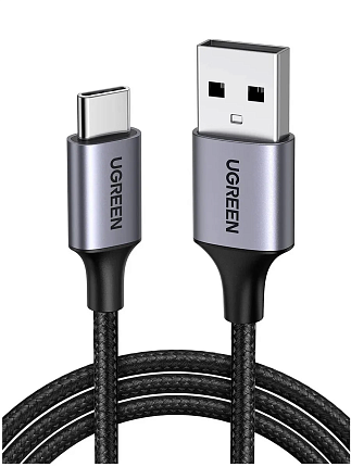 Кабель UGREEN US288 (60126) 1 m Black USB-A 2.0 to USB-C Cable Nickel Plating Aluminum Braid